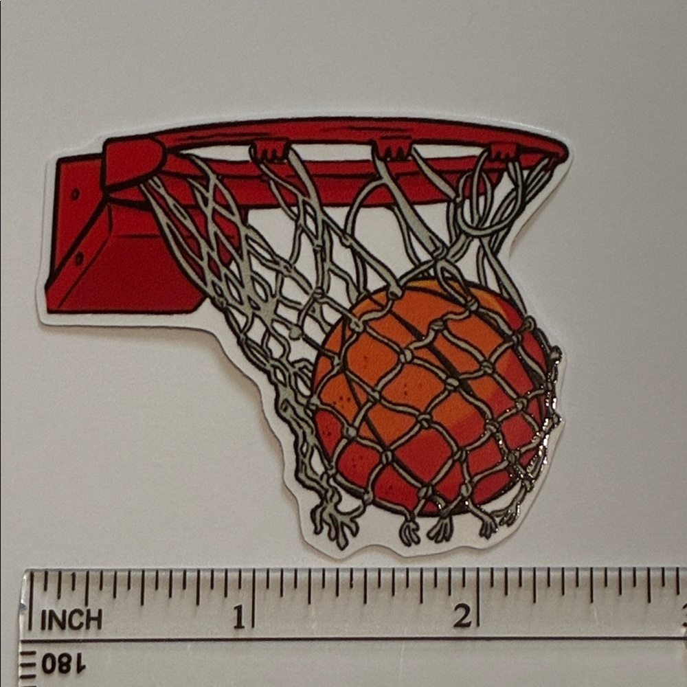 10/$10 Basketball Hoop Vinyl Sticker Waterproof -Water Bottle Skateboard Phone